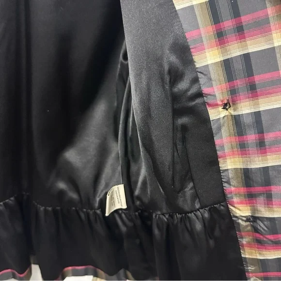 Eci New York Silk Retro Plaid Double Breasted 3 Quarter Sleeve Tie Belt Size 2 - Picture 6 of 12